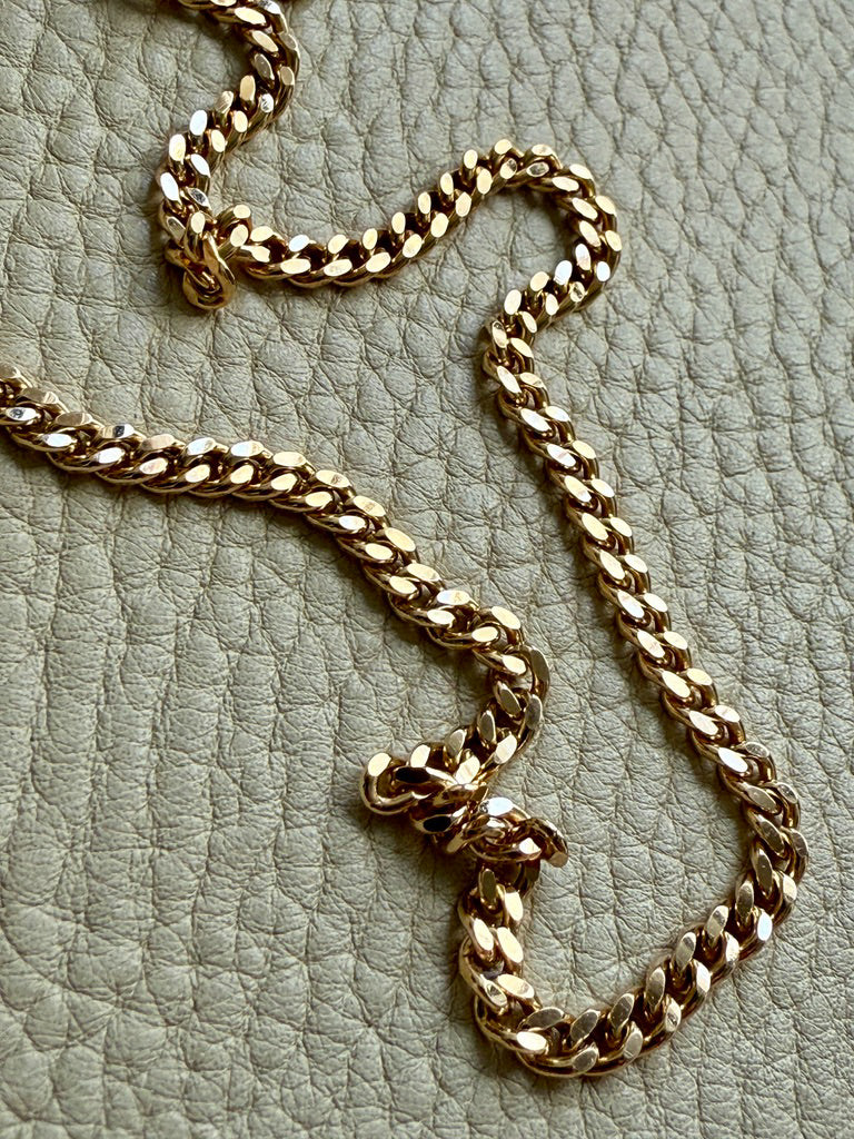 25 gram 18k Gold Chubby Round Curb Link Chain Necklace - Swedish Vintage - 19.5 inch length
