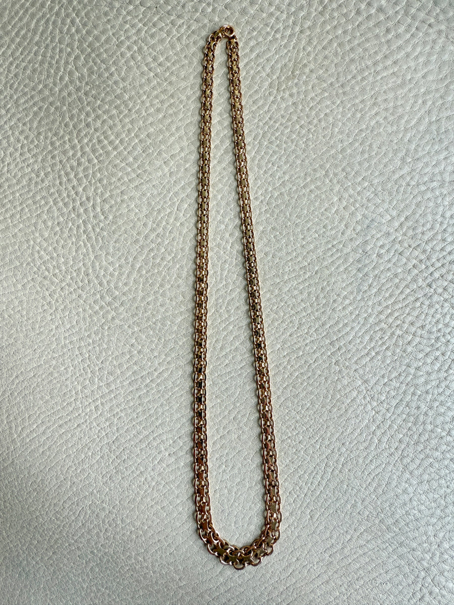 1960s era Graduated Star Link Necklace in 18k gold - 18 inch length