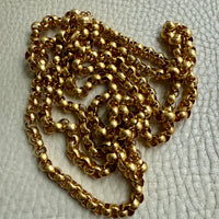 1834 Antique Long Length Rolo Link Necklace 22k Gold - 54.3 inch length