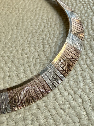 Italian 1950s/60s era Sterling Silver Cleopatra Collar Necklace - 16.2 inch length