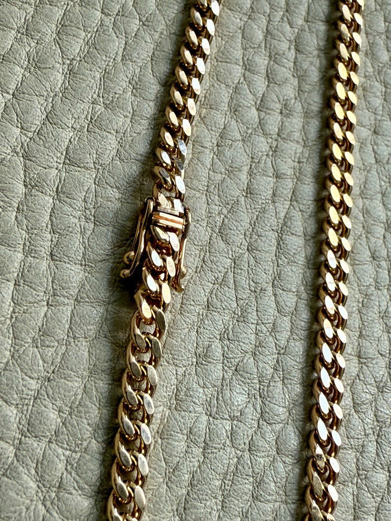 25 gram 18k Gold Chubby Round Curb Link Chain Necklace - Swedish Vintage - 19.5 inch length