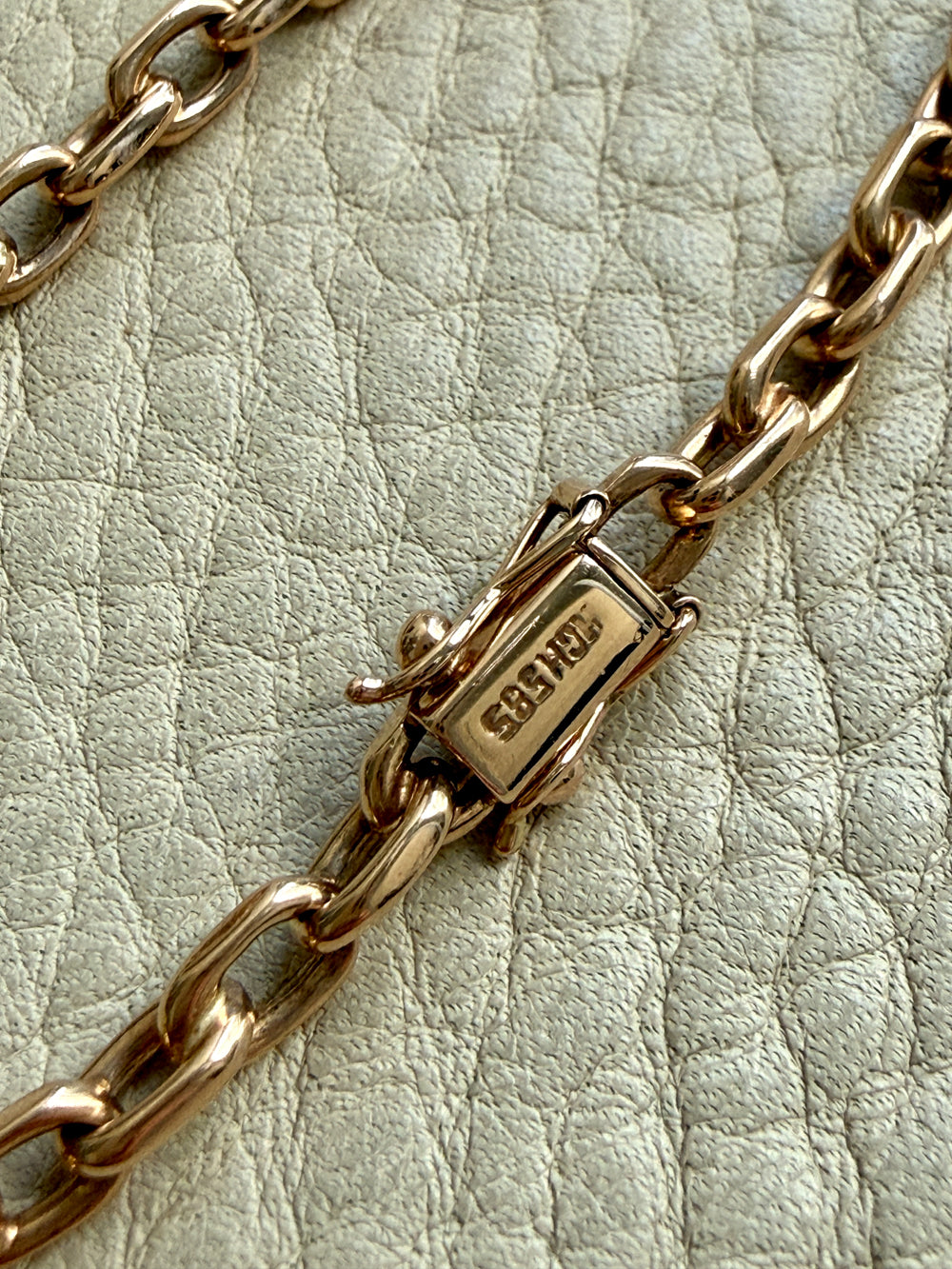1960s era Vintage Danish 14k Gold Biker Chain Bracelet – 7.75 Inch Length
