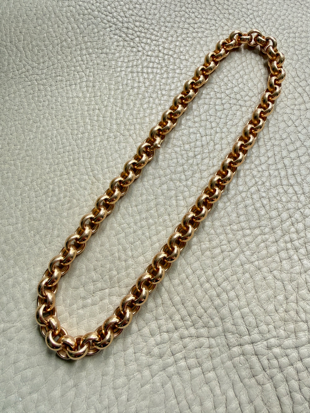 18k gold vintage rolo link necklace penelopepenelope.com