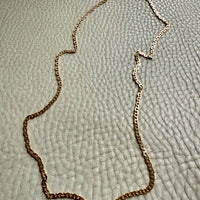 Long 18k Gold Vintage Virola Link Necklace - 21.8 inch length