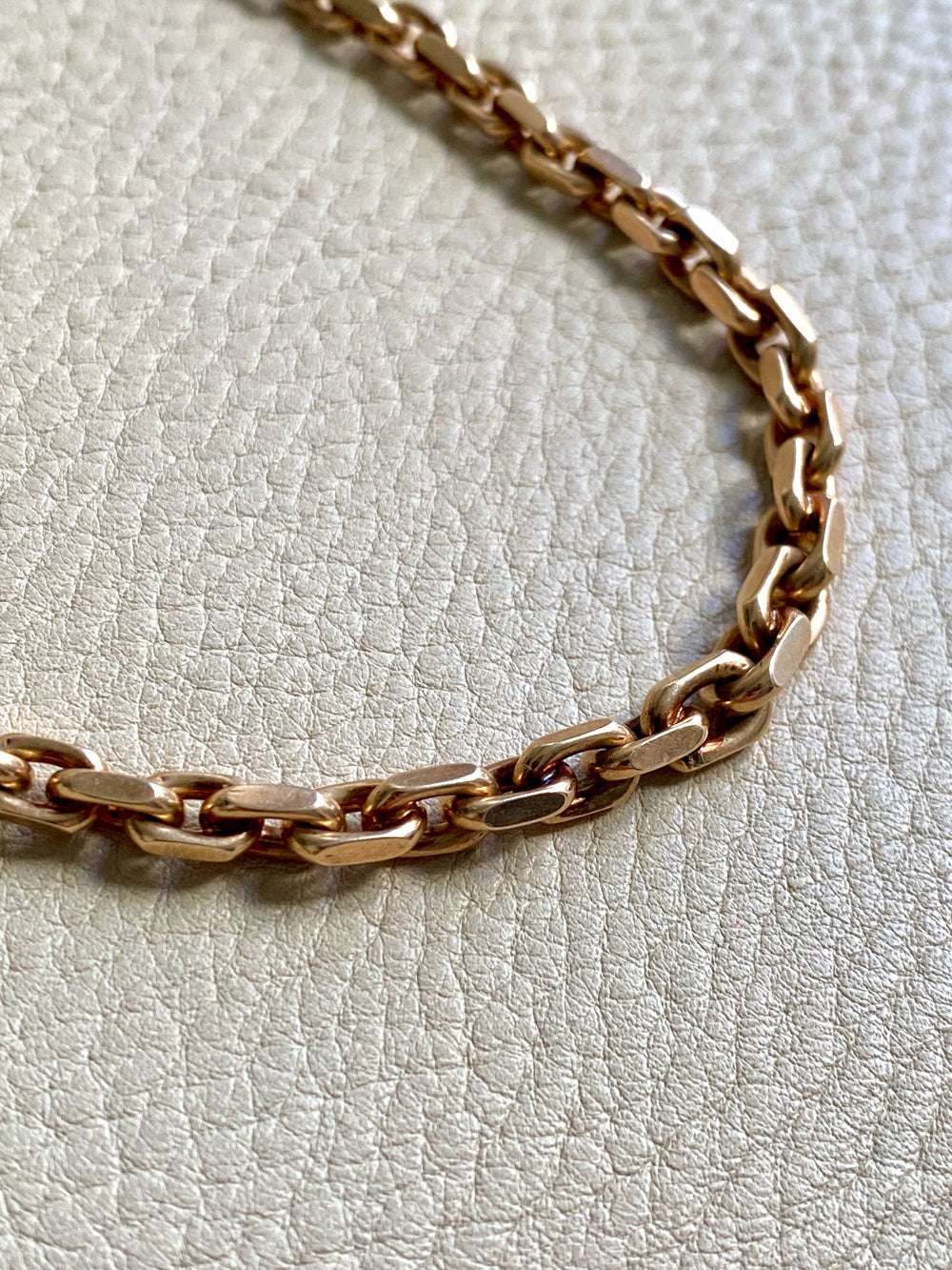 WHOA 45g Midcentury era biker link necklace! - solid 14k gold links- 16.5 inch length