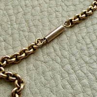 Antique 9k Gold Cable Link Necklace with Barrel Clasp - 17.5 inch length