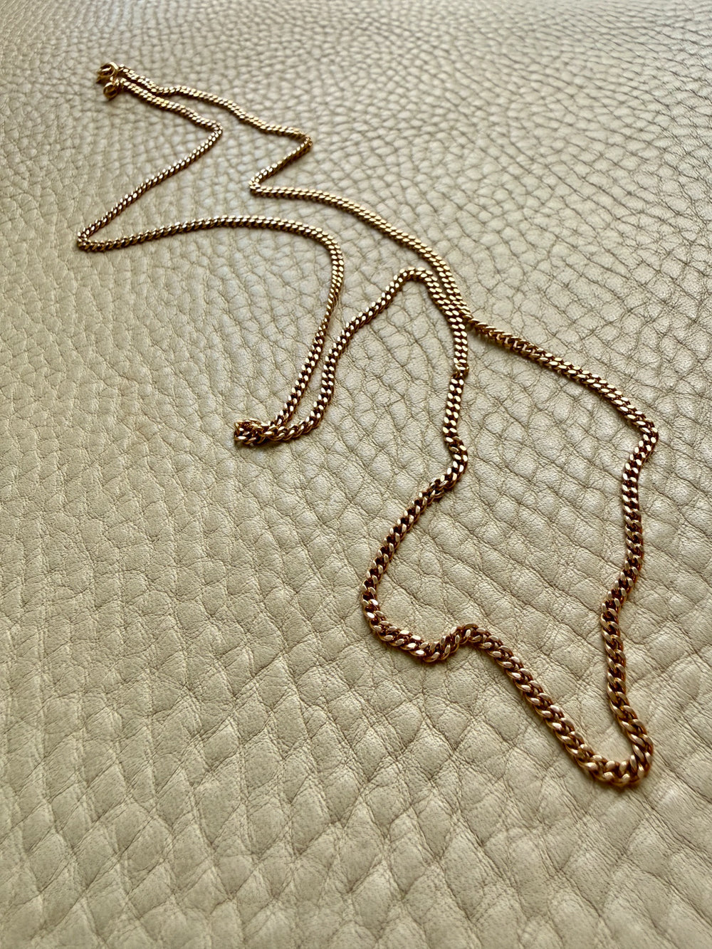 Vintage Swedish 18k Gold Curb Link Necklace – 24.5 Inch Length