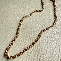 YUM! 1979 Swedish Vintage 81g Biker Link Chain Necklace 18k Gold – 24 Inch Length
