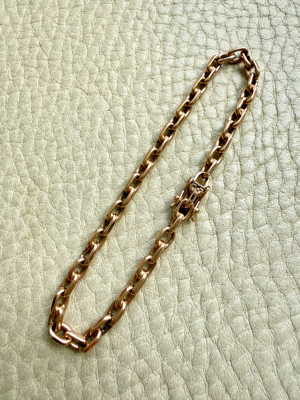 1960s era Vintage Danish 14k Gold Biker Chain Bracelet – 7.75 Inch Length