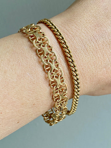 24.1g x link variation bracelet 18k gold - Swedish vintage 1963 - 7.5 inch length