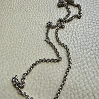 Vintage Silver Rolo Link Necklace- 23.6 inch length