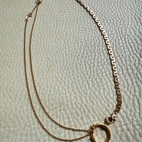 Dated 1930 18k Gold Virola Link Watch Chain Necklace Extender with Large Bolt Clasp - 10.25 inch length