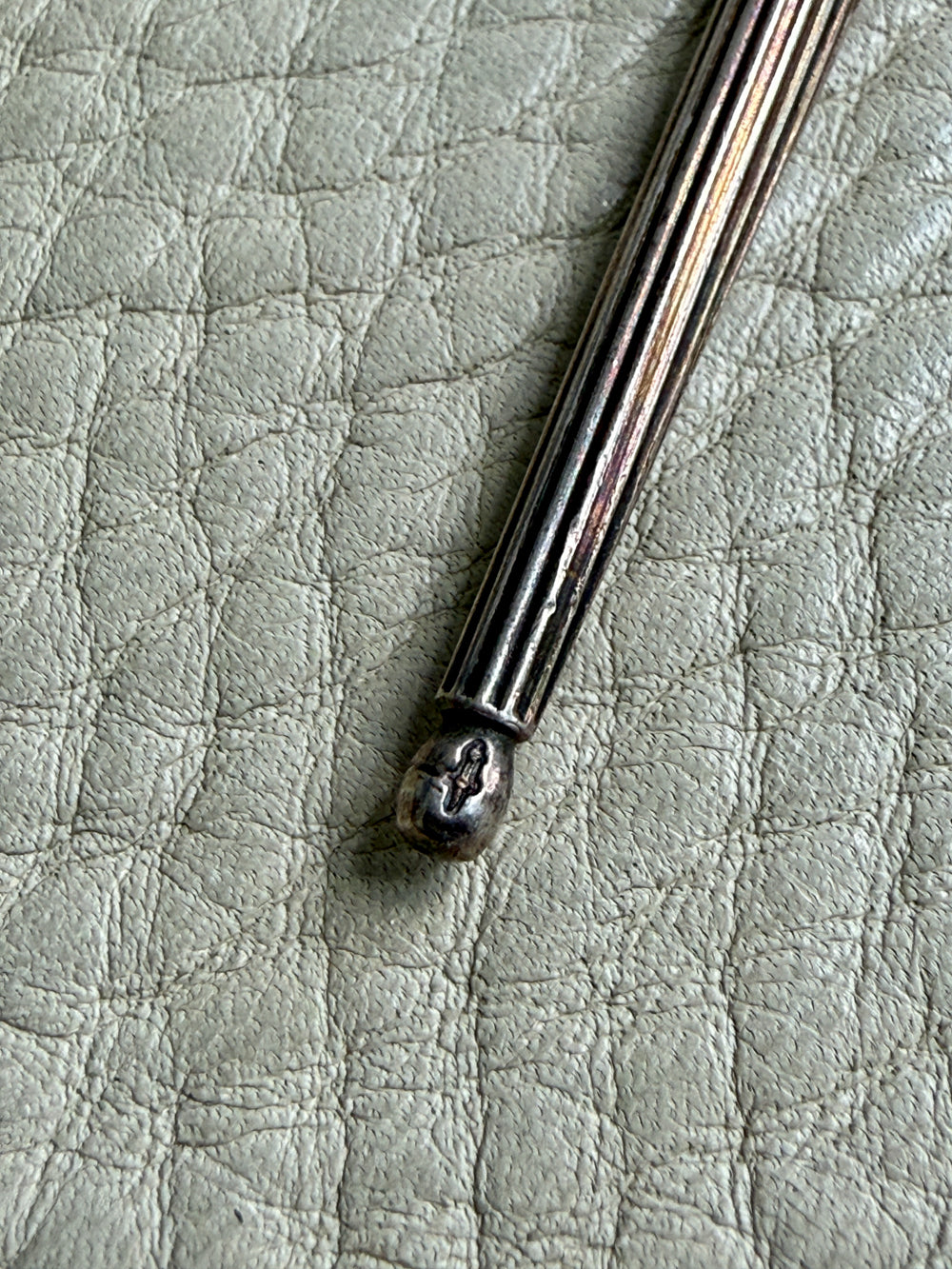 Dutch Antique Silver Awl with Screw Cover - Pendant - 3.5 inch length