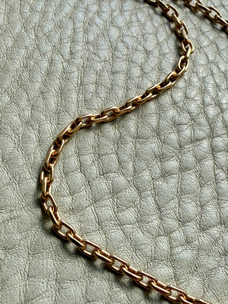 1926 Gothenburg, Vintage 18k Gold Biker Link Chain Necklace - 24 inch length