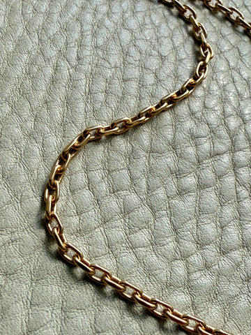 1926 Gothenburg, Vintage 18k Gold Biker Link Chain Necklace - 24 inch length