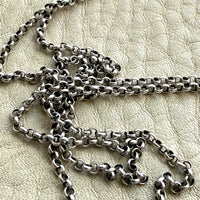 Antique Double Rolo Link Necklace with Barrel Clasp - 18.8 inch length