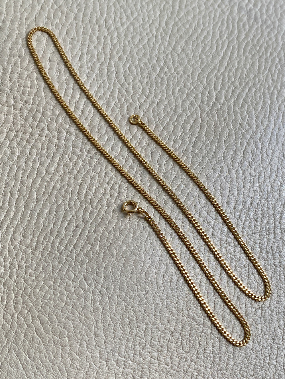 Vintage Italian Classic 18k gold curb link necklace, era 1944-1967 - 20 inch length