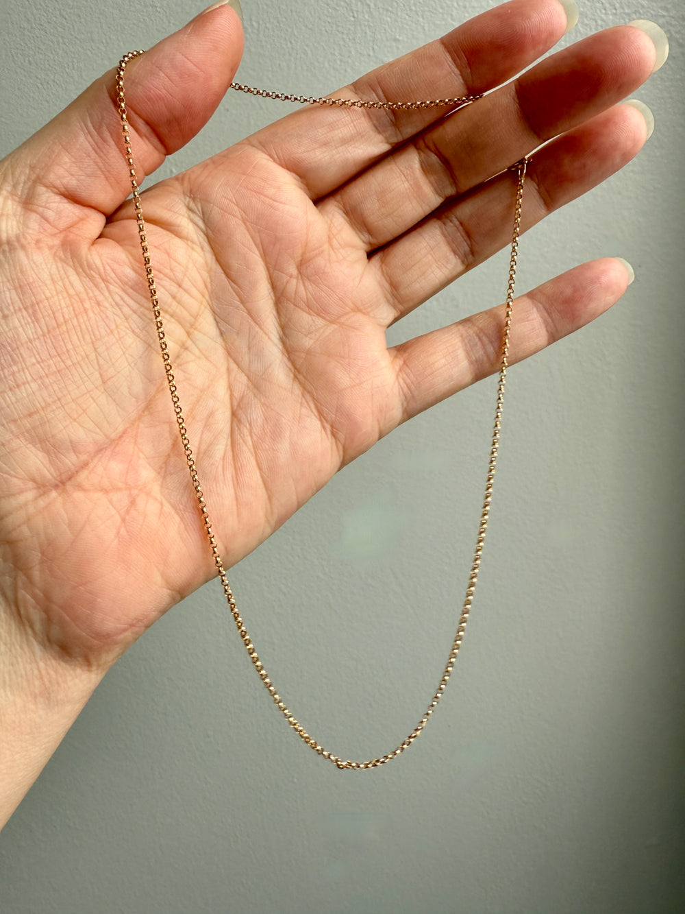 Italian vintage 18k gold rolo link necklace by Balestra - 17 inch length