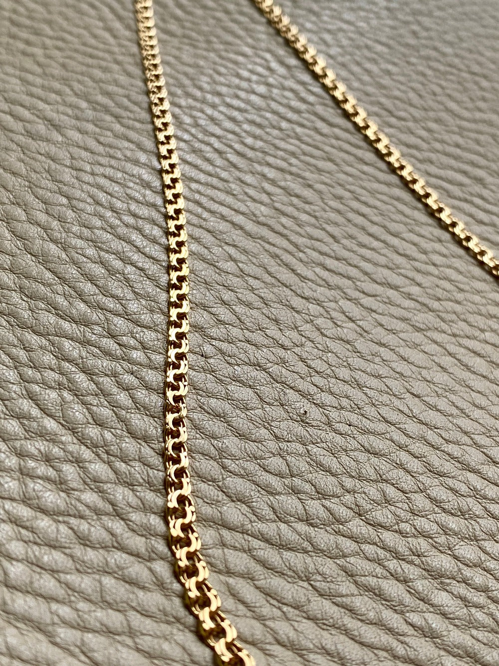 20.5 Inch longer length!  Vintage Swedish Double-link necklace - Solid 18k gold