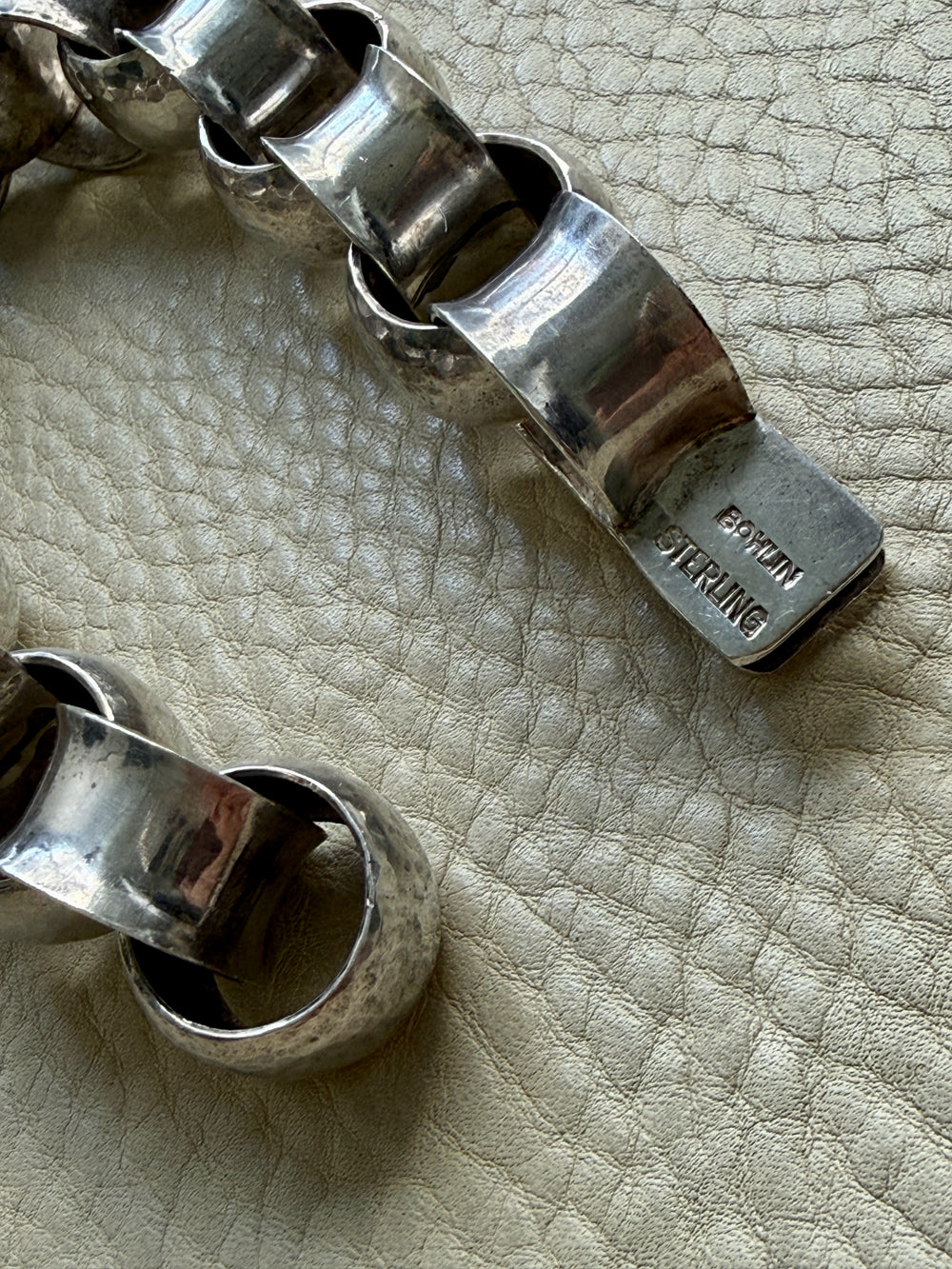 WOW Chunky! 1971 Vintage Swedish Sterling Silver Rolo Link Bracelet 107g – 6.5 inch interior circumference