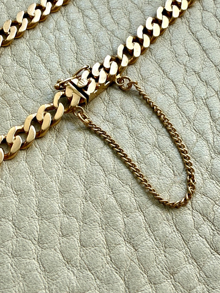 1930 Swedish Vintage Gold Curb Link Bracelet 18k Gold – 8 Inch Length