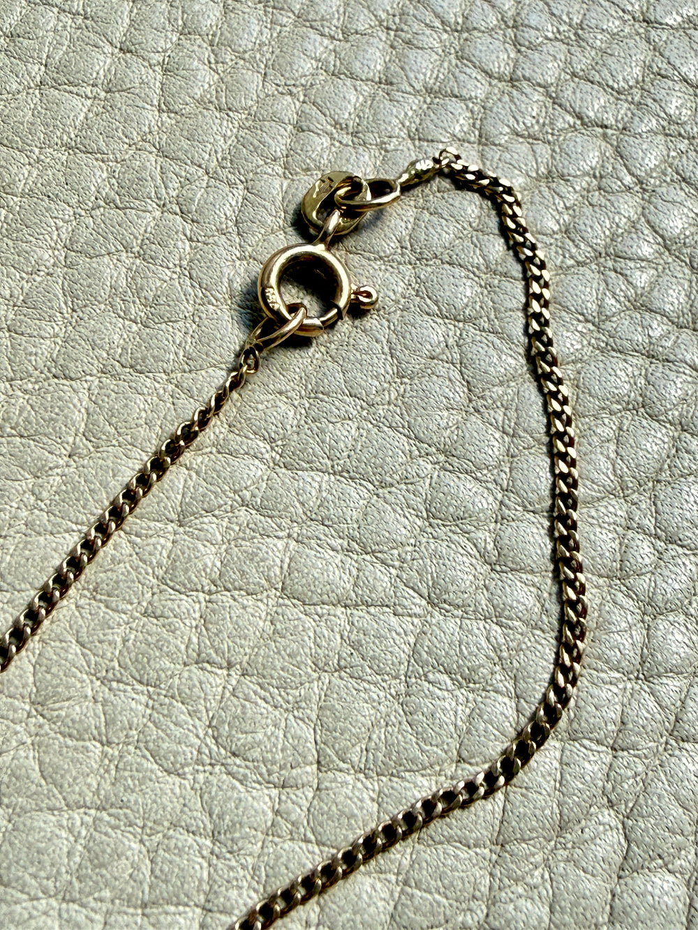 Vintage Italian Balestra 18k gold 1.3mm curb link necklace - 15.4 inch length