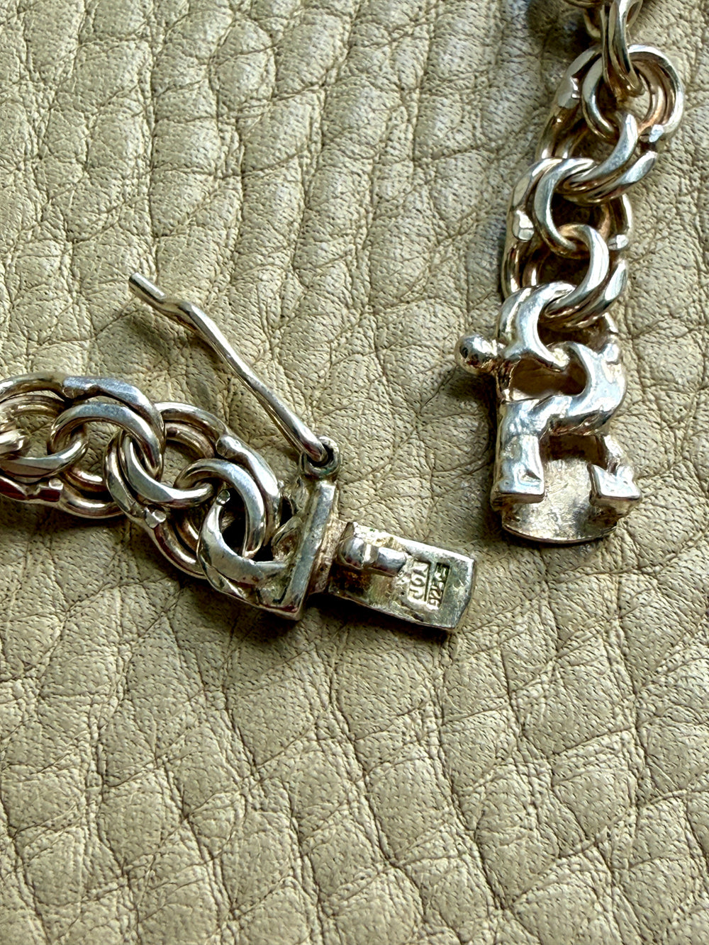 Vintage Sterling Silver Double Link Curb Chain Necklace – 17 Inch Length
