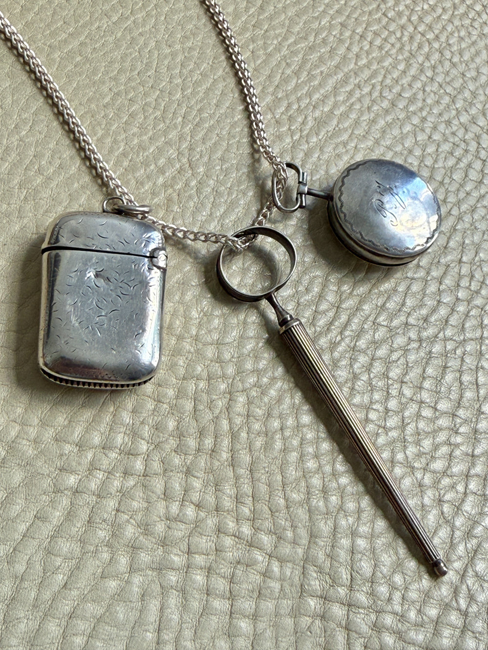 Dutch Antique Silver Awl with Screw Cover - Pendant - 3.5 inch length