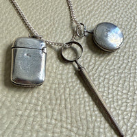 Dutch Antique Silver Awl with Screw Cover - Pendant - 3.5 inch length