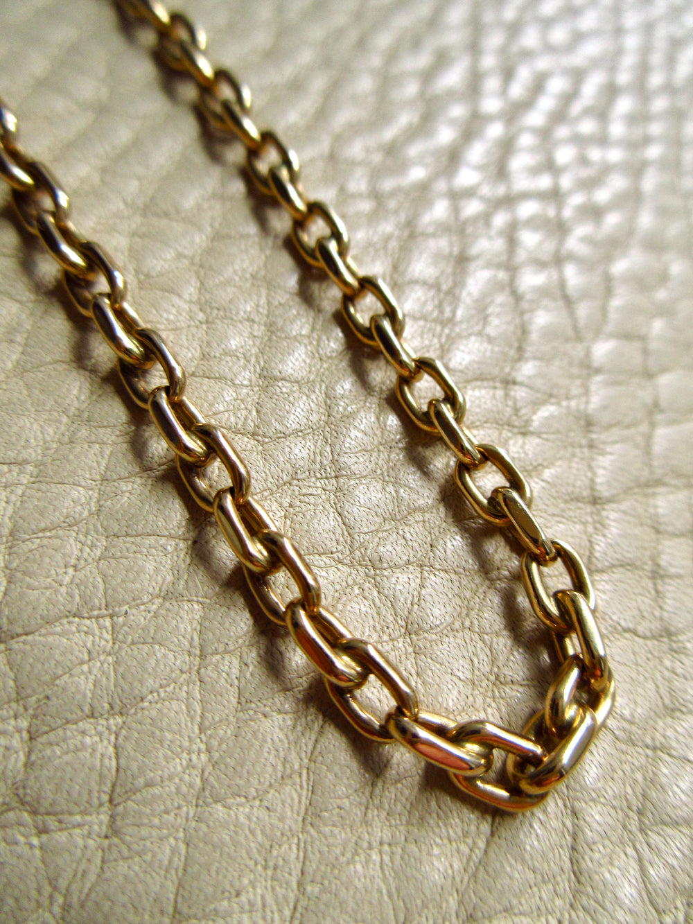 Chunky Vintage Danish 14k Gold Biker Chain Necklace – 23 Inch Length