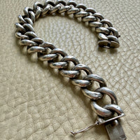 Vintage Swedish Puffy Curb Link Bracelet 830 Silver – 7.5 inch interior circumference