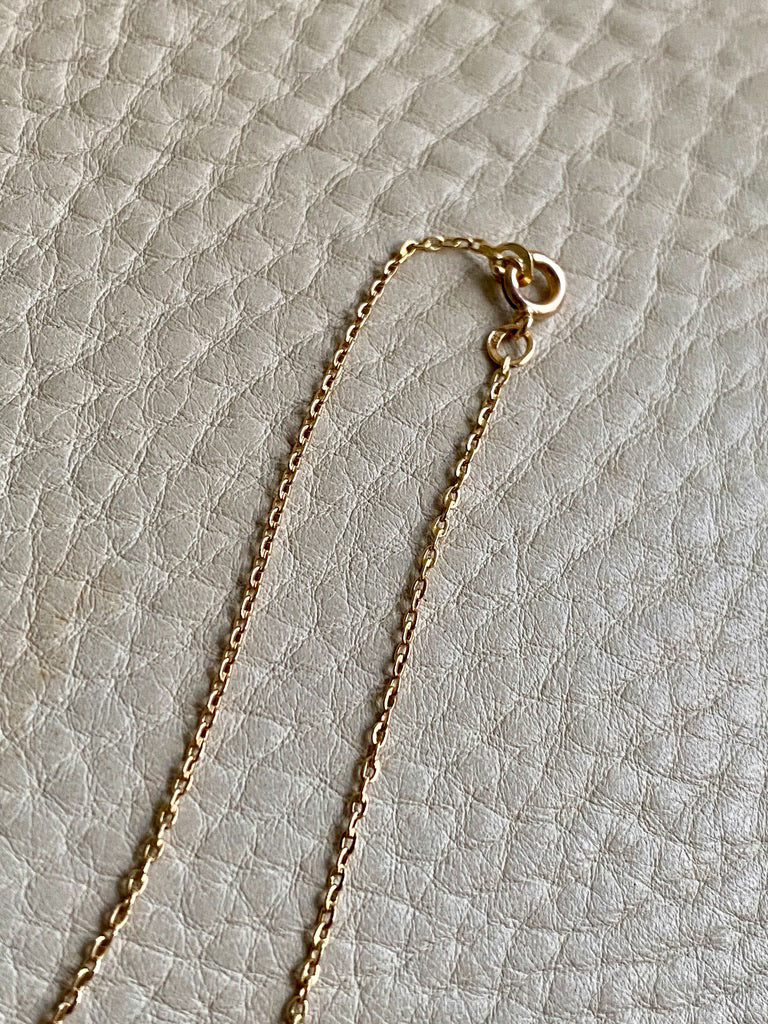 18k Gold Swedish Vintage Skinny Biker Link Chain Necklace - 17.3 inch length