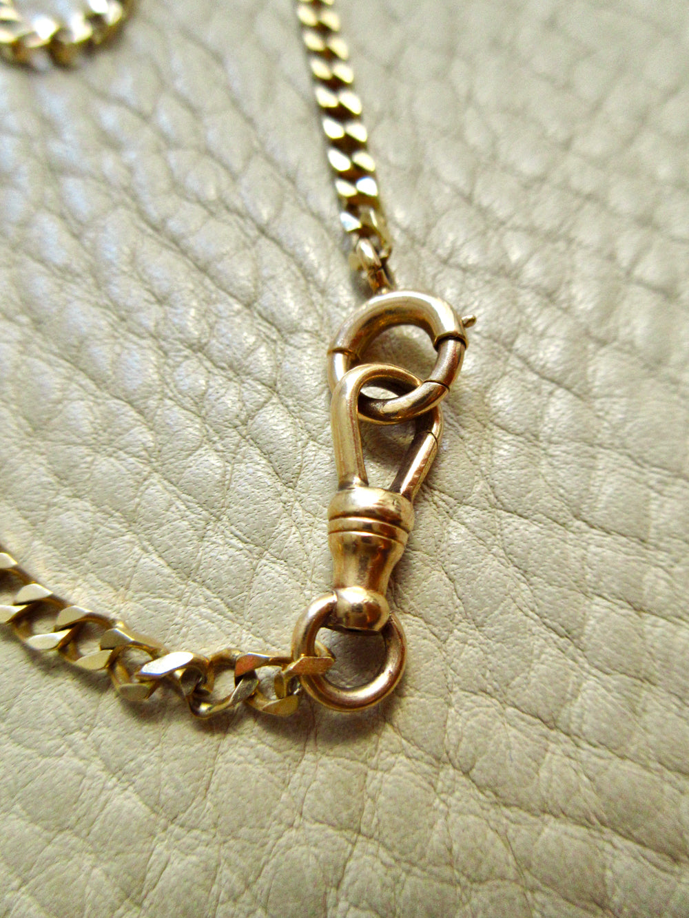 Vintage 14k Gold Faceted Curb Link Watch Chain Necklace – 19.3 Inch Length