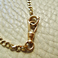Vintage 14k Gold Faceted Curb Link Watch Chain Necklace – 19.3 Inch Length