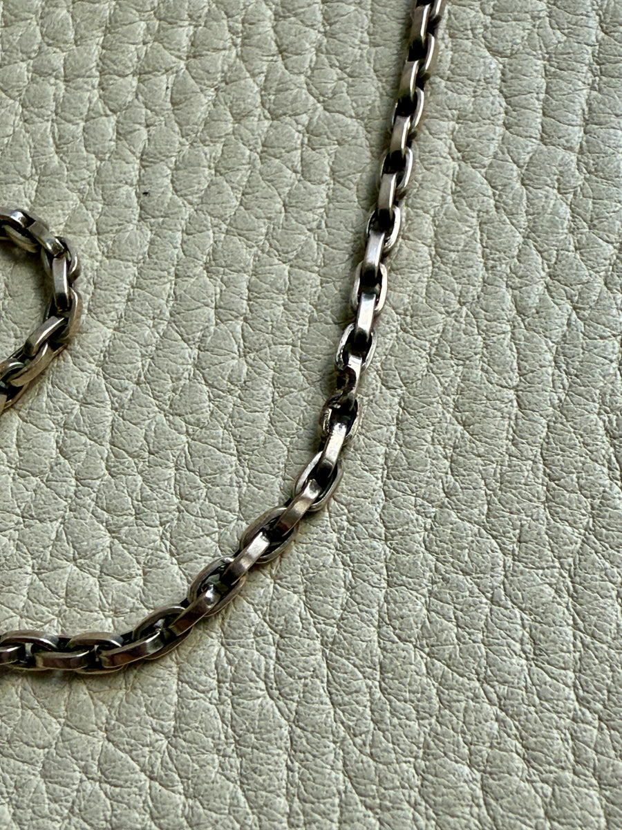 REDUCED! Antique Longuard Oval Belcher Chain in Pale Yellow 7k gold - 20 inch necklace length