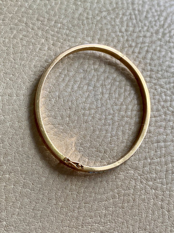 1958 Modernist Swedish 18k Gold Hinged Bangle with Pearls - by Stigbert - 7 inch interior circumference