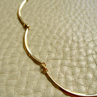Vintage Swedish Scalloped Link Necklace Choker 18k Gold – 15.5 Inch Length