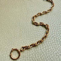 Antique 18k Gold Mariner Link Watch Chain Bracelet or Necklace Extender - 10.2 inch length
