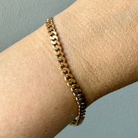 1930 Swedish Vintage Gold Curb Link Bracelet 18k Gold – 8 Inch Length