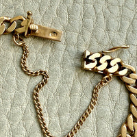 1930 Swedish Vintage Gold Curb Link Bracelet 18k Gold – 8 Inch Length