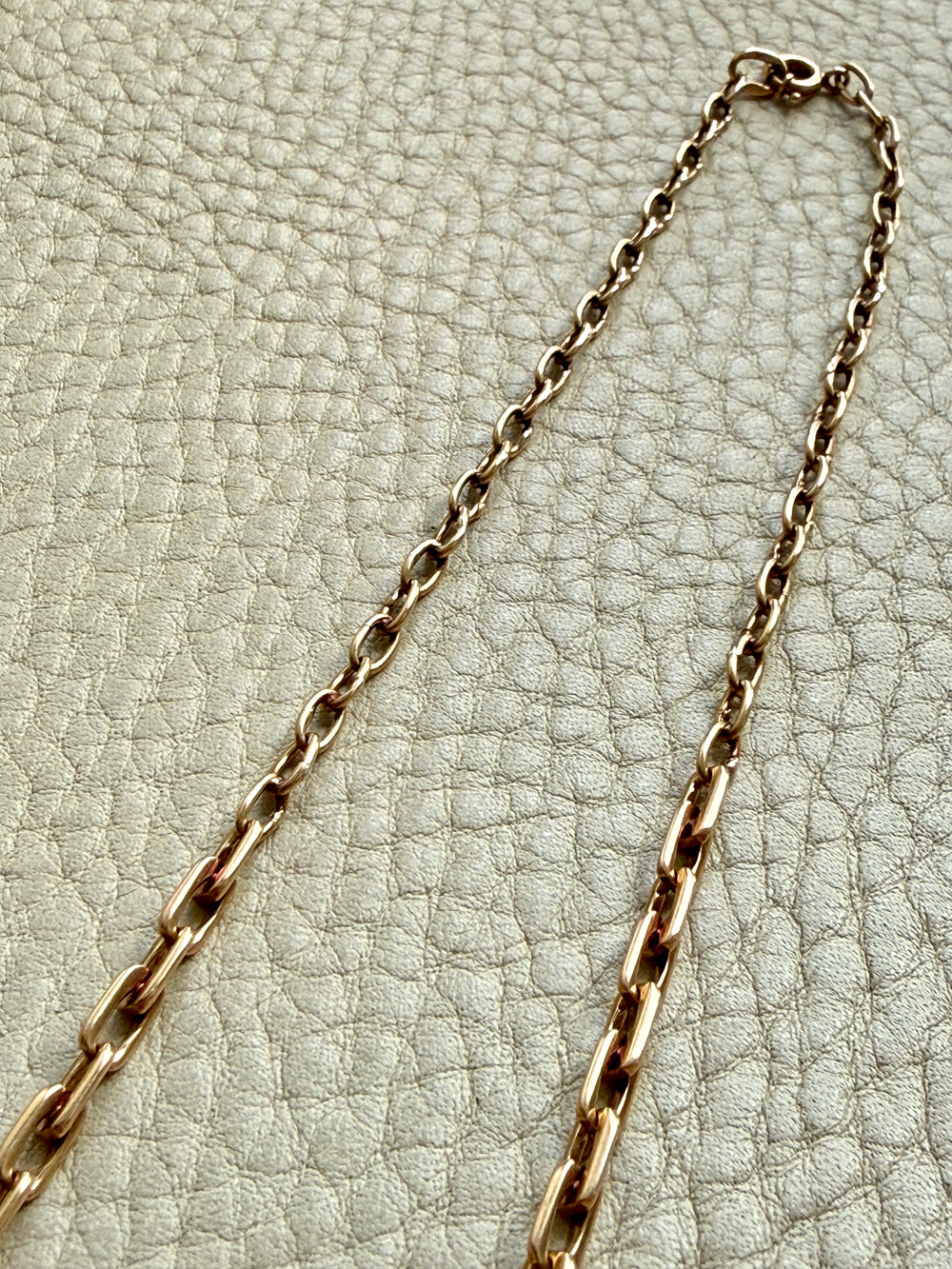 Vintage Swedish 18k Gold Graduated Elongated Link Necklace – 16.5 Inch Length