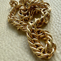 FAB! Chubby 49g Graduated Vintage UnoAErre Curb Link Necklace 18k Gold – 18 Inch Length