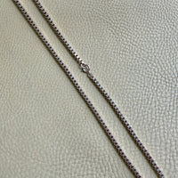 Chunky Vintage Box Chain Necklace in 835 Silver – 23.75 Inch Length