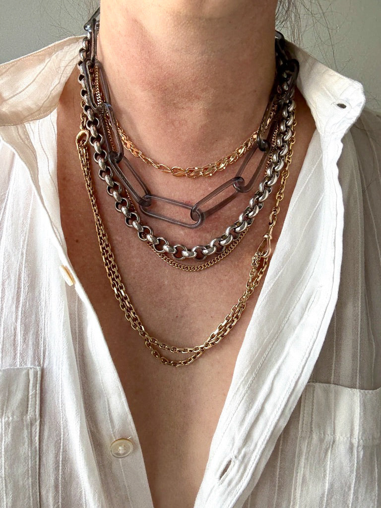 QUITE A ROLO! Chubby 91 gram Silver Rolo Link Necklace with - 19.9 inch length