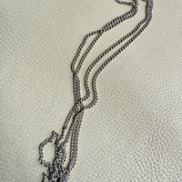 Edwardian era Sterlling Silver Longuard Curb Link Chain with Swivel Dog Clip - 31 inch doubled necklace length adjustable