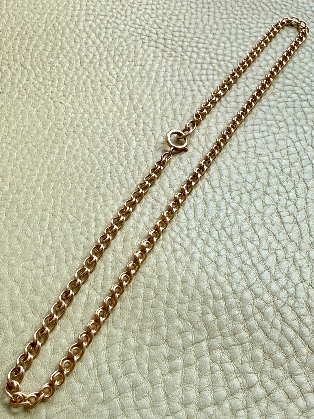 Vintage Swedish 18k Gold Spiral Link Chain Necklace – 17.25 Inch Length