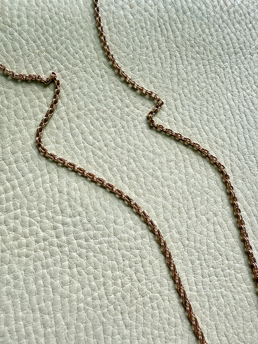 Foxtail Link Chain Necklace in 18k Solid Gold - 25.75 inch length