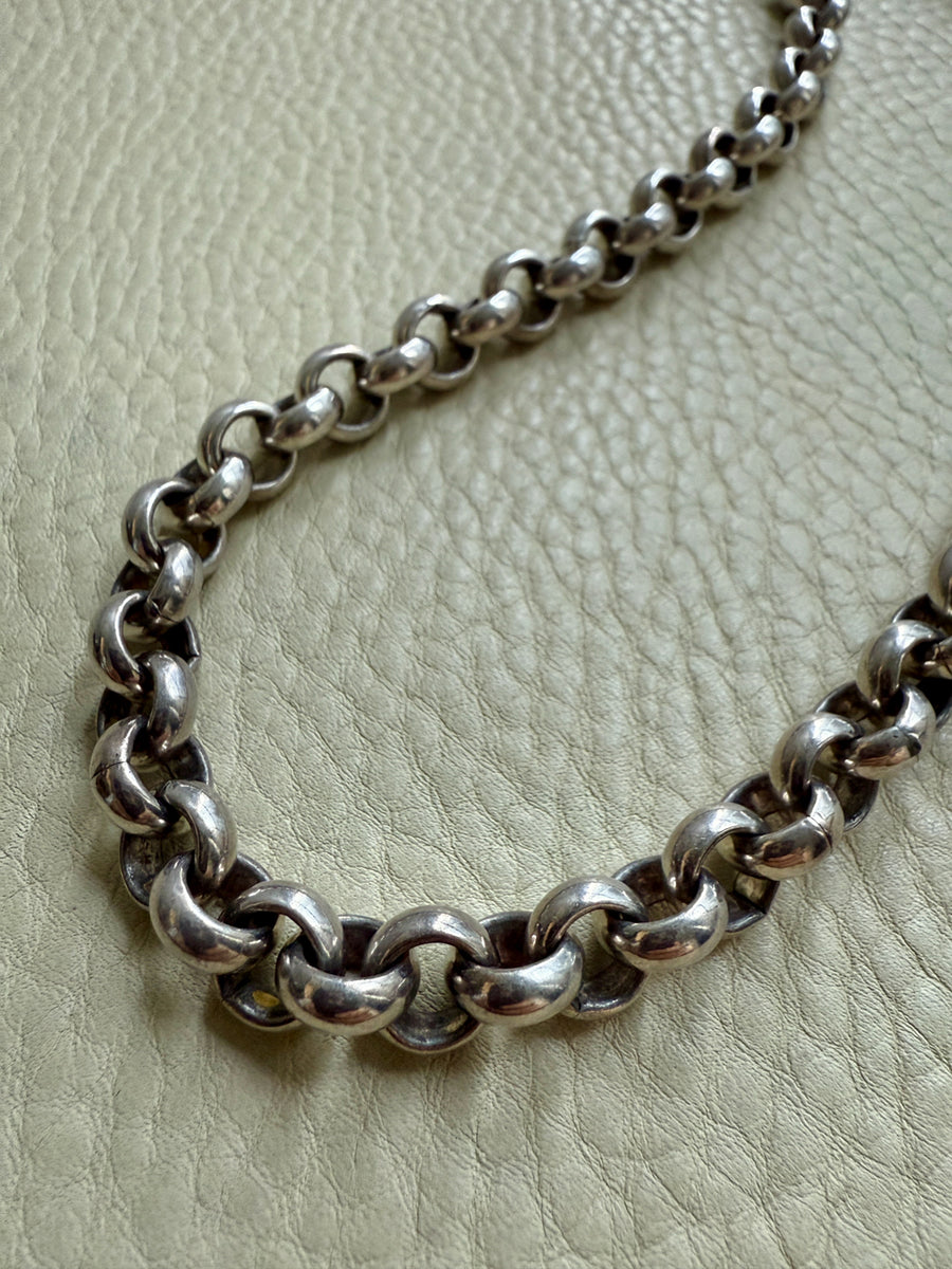QUITE A ROLO! Chubby 91 gram Silver Rolo Link Necklace with - 19.9 inch length
