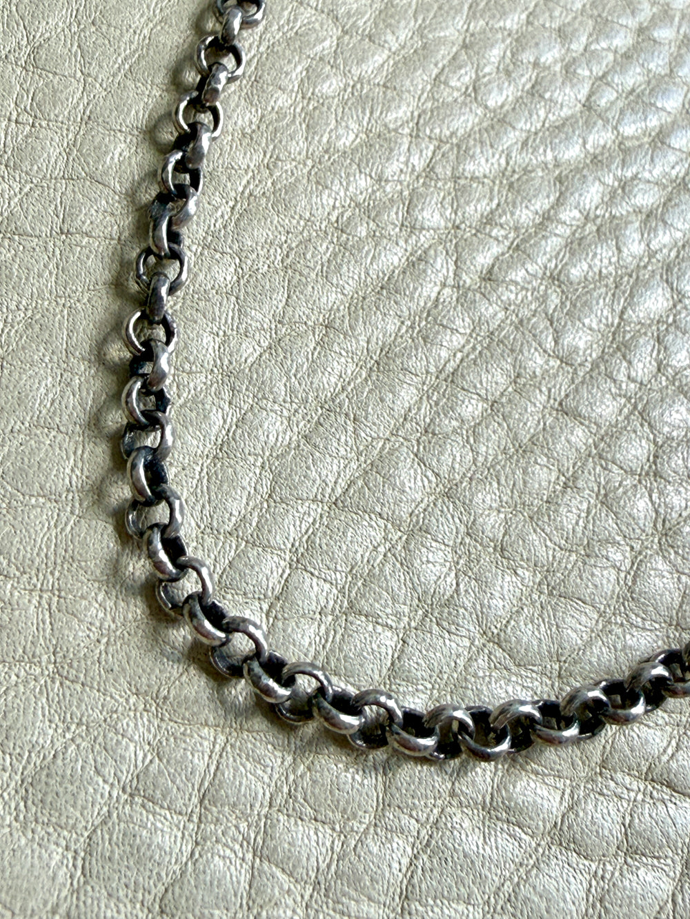 Vintage Silver Rolo Link Necklace- 30 inch length