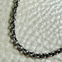 Vintage Silver Rolo Link Necklace- 30 inch length